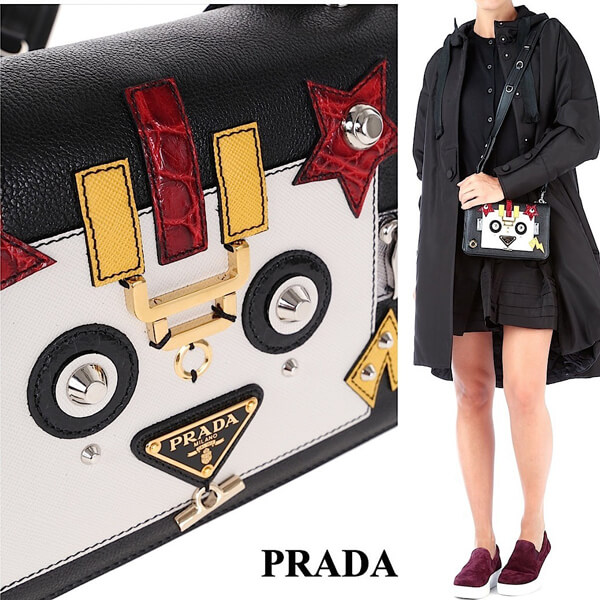 2017新作 PRADA プラダスーパーコピー カーフレザー ロボット ショルダーバッグ 1BD055VY102EJL_F0N12